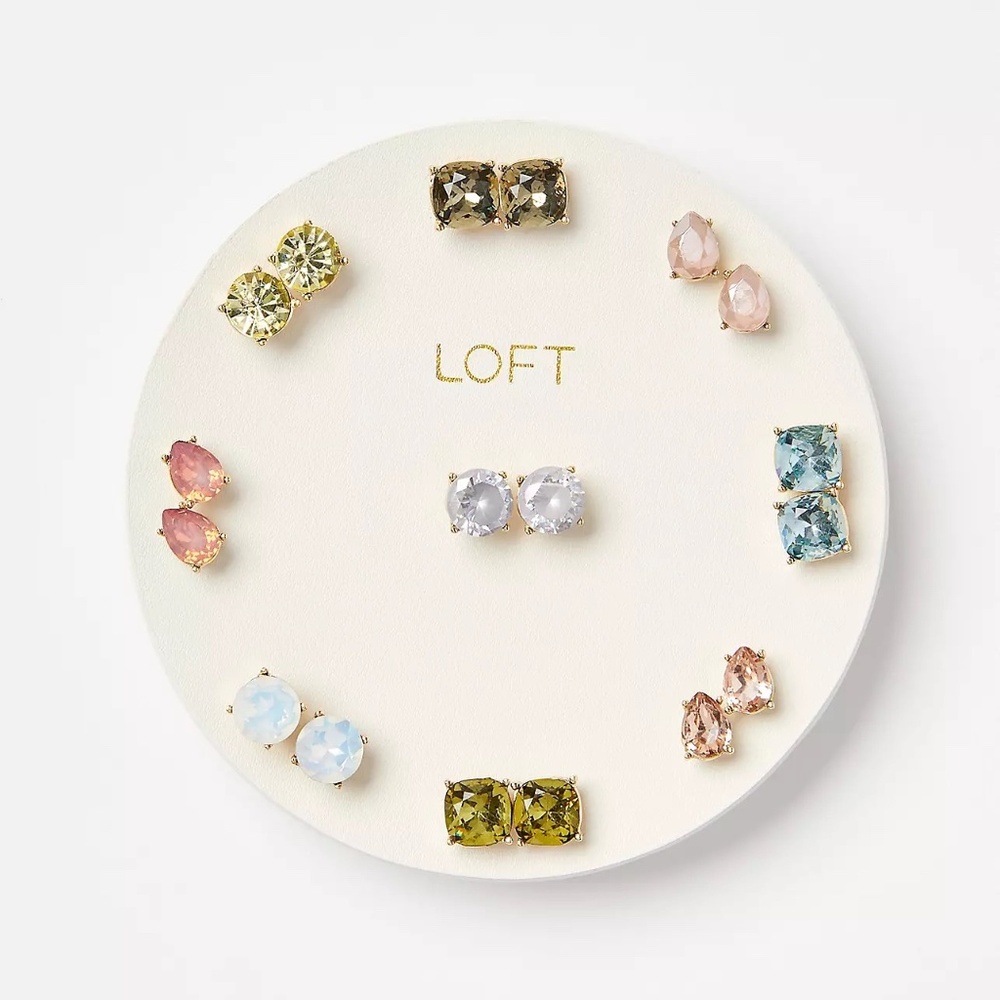 LOFT Multicolored Stud Earring Set | Post Back Earrings | NWT